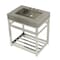 Fauceture KVSP3122A6 31" Stainless Steel Sink W/ Steel Console Sink Base, Nickel KVSP3122A6 - alternate 1